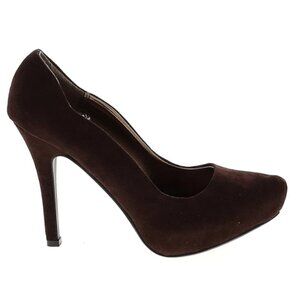Wild Diva Flosive hidden platform Stilleto Heels 6.5 Brown vegan suede